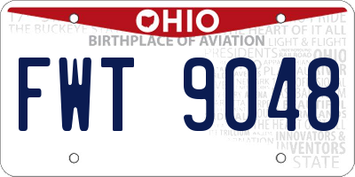 OH license plate FWT9048