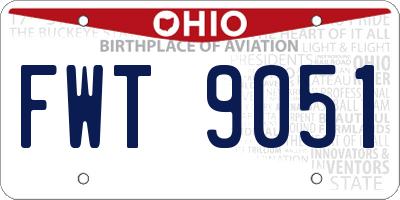 OH license plate FWT9051