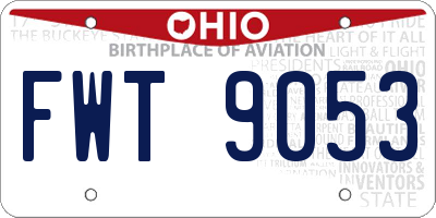 OH license plate FWT9053