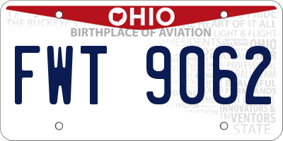 OH license plate FWT9062