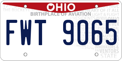 OH license plate FWT9065