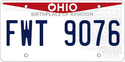 OH license plate FWT9076