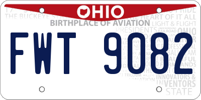 OH license plate FWT9082