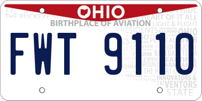 OH license plate FWT9110