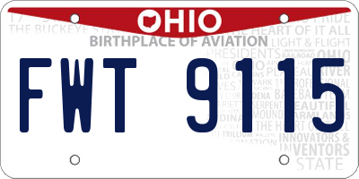 OH license plate FWT9115