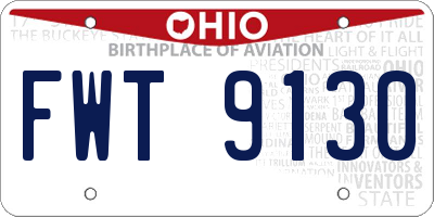OH license plate FWT9130
