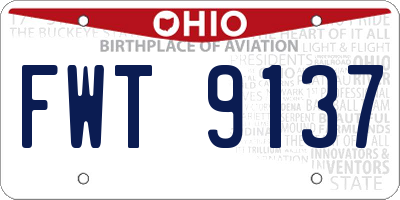 OH license plate FWT9137