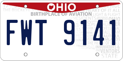 OH license plate FWT9141
