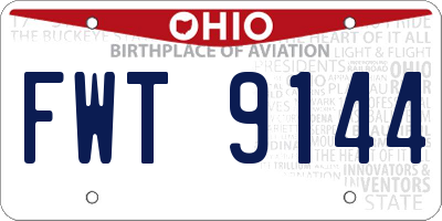 OH license plate FWT9144