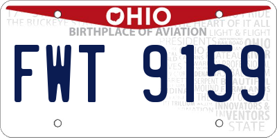 OH license plate FWT9159