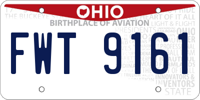 OH license plate FWT9161