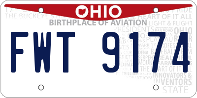 OH license plate FWT9174