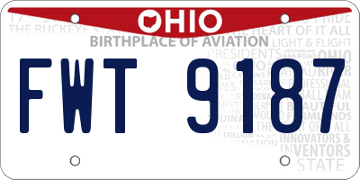 OH license plate FWT9187