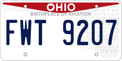 OH license plate FWT9207