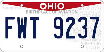 OH license plate FWT9237