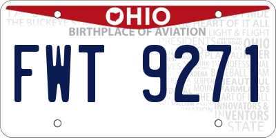 OH license plate FWT9271