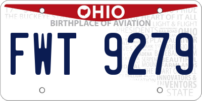 OH license plate FWT9279