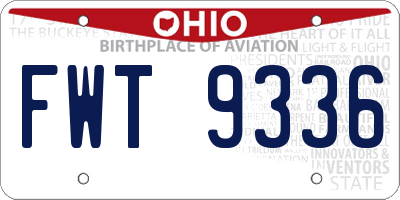 OH license plate FWT9336