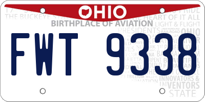 OH license plate FWT9338