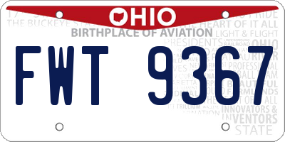 OH license plate FWT9367