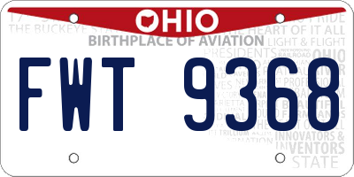 OH license plate FWT9368