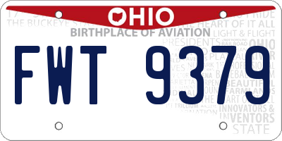 OH license plate FWT9379