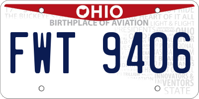 OH license plate FWT9406