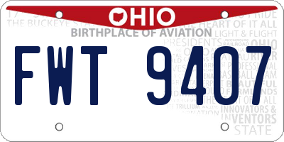 OH license plate FWT9407