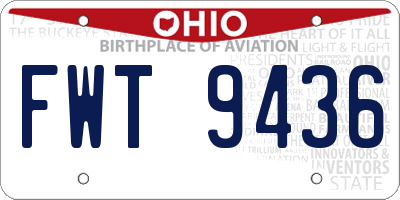 OH license plate FWT9436
