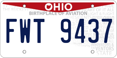 OH license plate FWT9437