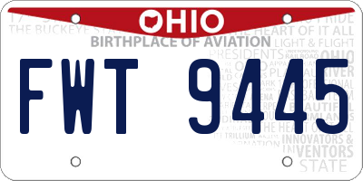OH license plate FWT9445