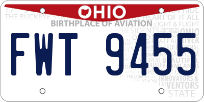 OH license plate FWT9455