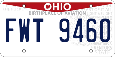 OH license plate FWT9460