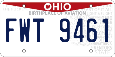OH license plate FWT9461