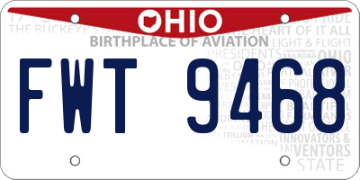 OH license plate FWT9468