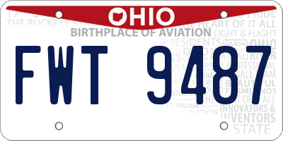 OH license plate FWT9487