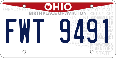 OH license plate FWT9491