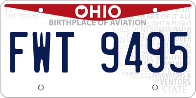 OH license plate FWT9495