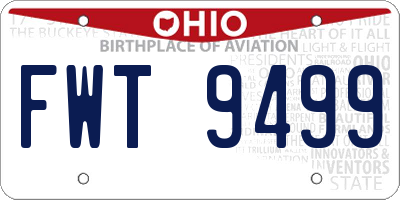 OH license plate FWT9499