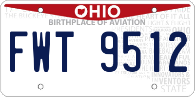 OH license plate FWT9512