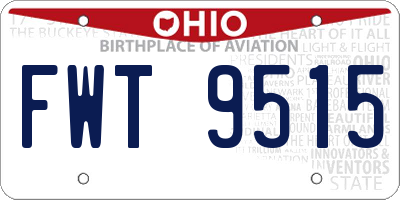 OH license plate FWT9515