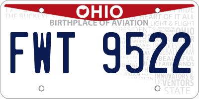 OH license plate FWT9522