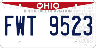 OH license plate FWT9523