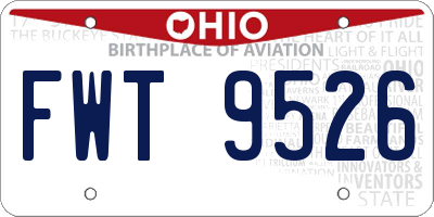 OH license plate FWT9526