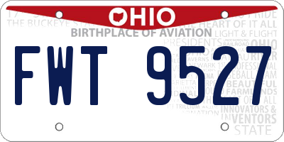 OH license plate FWT9527