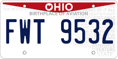 OH license plate FWT9532