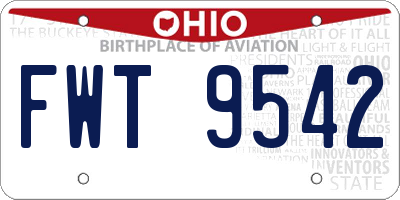 OH license plate FWT9542