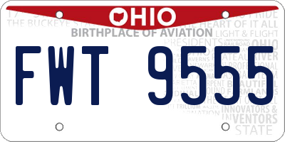 OH license plate FWT9555