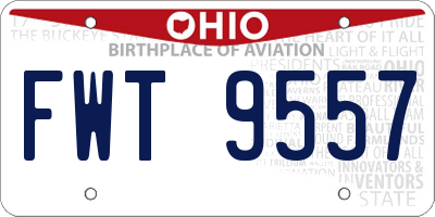 OH license plate FWT9557