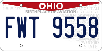 OH license plate FWT9558